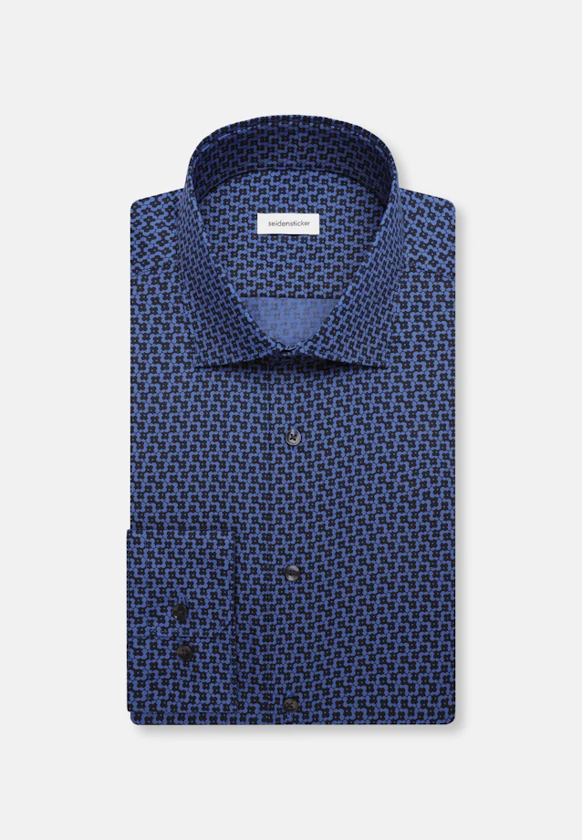 X-Slim Business shirt Print in Mittelblau |  Seidensticker Onlineshop