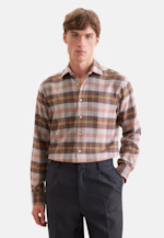 Regular Flannel shirt Check in Braun |  Seidensticker Onlineshop