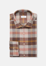 Regular Flannel shirt Check in Braun |  Seidensticker Onlineshop