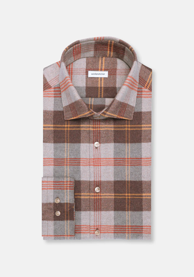 Slim Flannel shirt Check in Braun | Seidensticker online shop