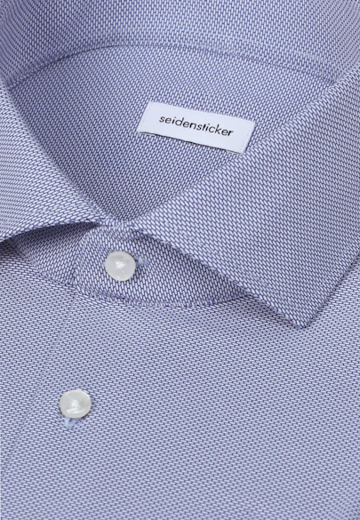 Regular Performance-Hemd Struktur in Mittelblau | Seidensticker Onlineshop