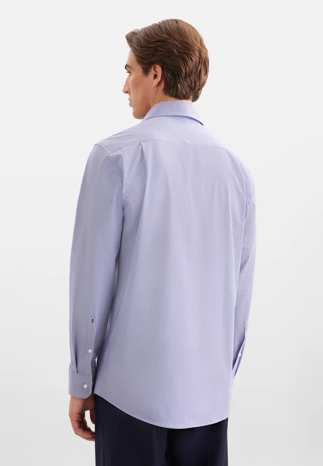 Regular Performance shirt Structure in Mittelblau |  Seidensticker Onlineshop