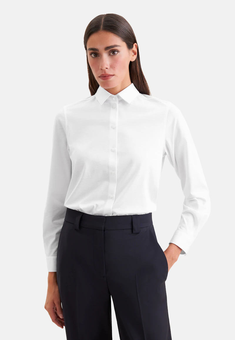 Hemdbluse regular fit aus Jersey