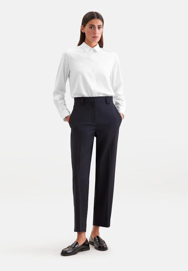 Hemdbluse regular fit aus Jersey in Weiß |  Seidensticker Onlineshop