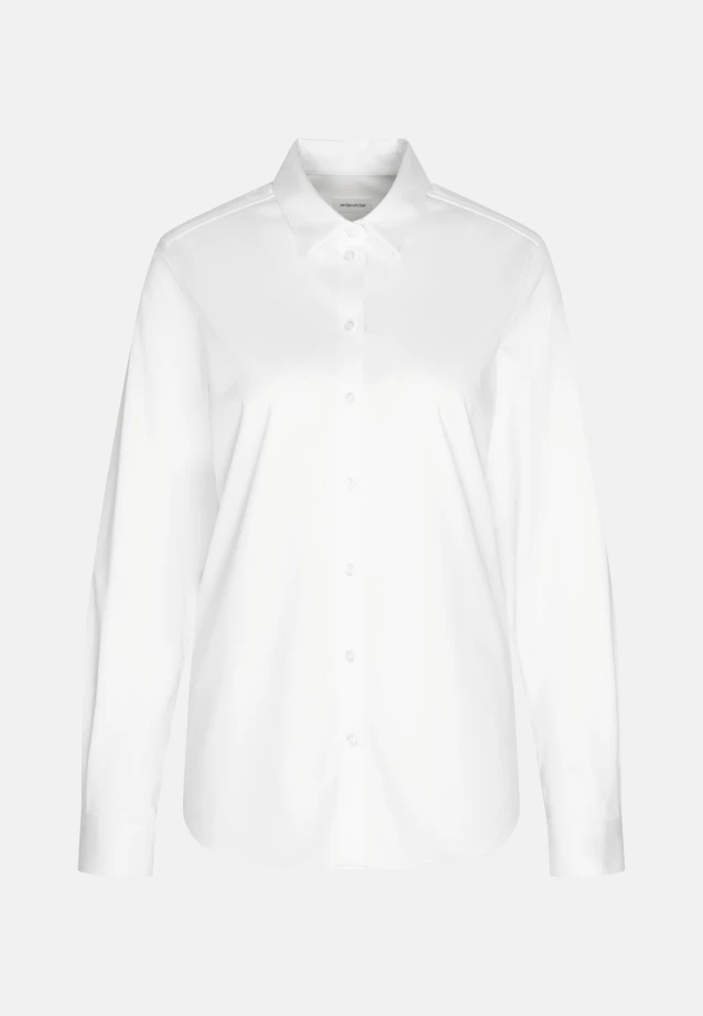 Hemdbluse regular fit aus Jersey in Weiß |  Seidensticker Onlineshop