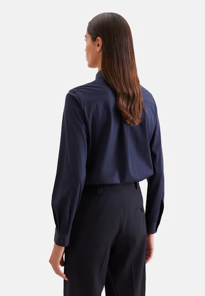 Hemdbluse regular fit aus Jersey in Dunkelblau | Seidensticker Onlineshop