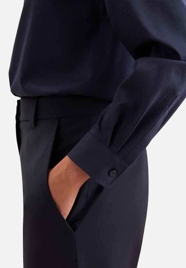 Hemdbluse regular fit aus Jersey in Dunkelblau |  Seidensticker Onlineshop