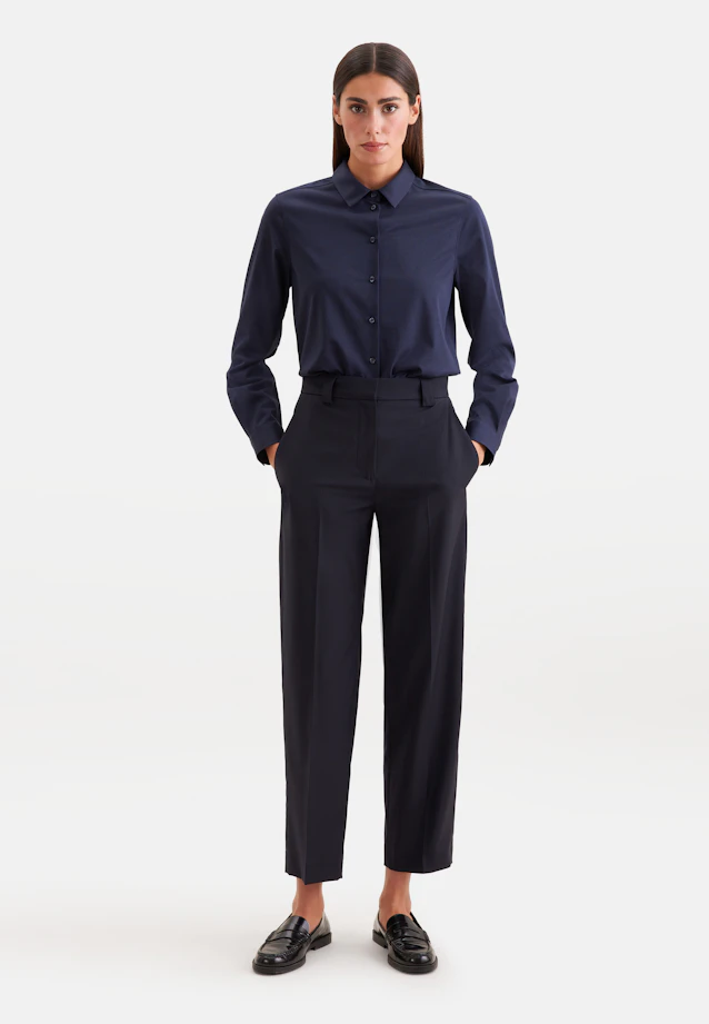 Hemdbluse regular fit aus Jersey in Dunkelblau |  Seidensticker Onlineshop