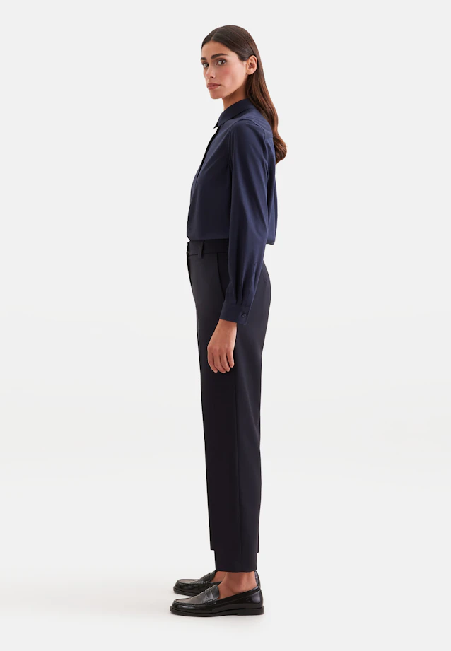 Hemdbluse regular fit aus Jersey in Dunkelblau |  Seidensticker Onlineshop