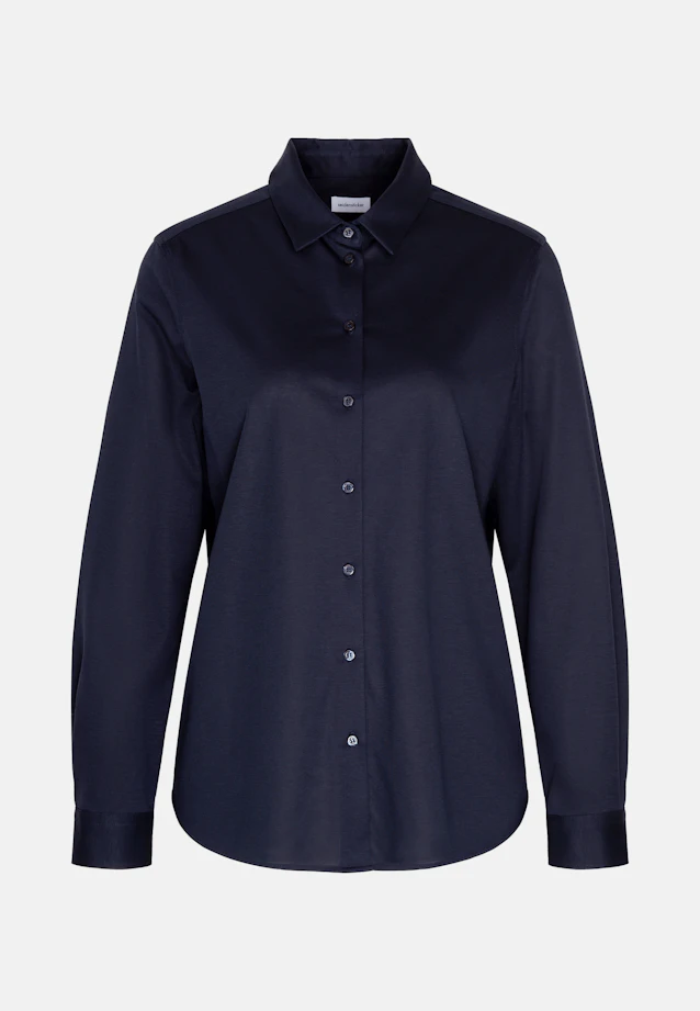 Hemdbluse regular fit aus Jersey in Dunkelblau |  Seidensticker Onlineshop