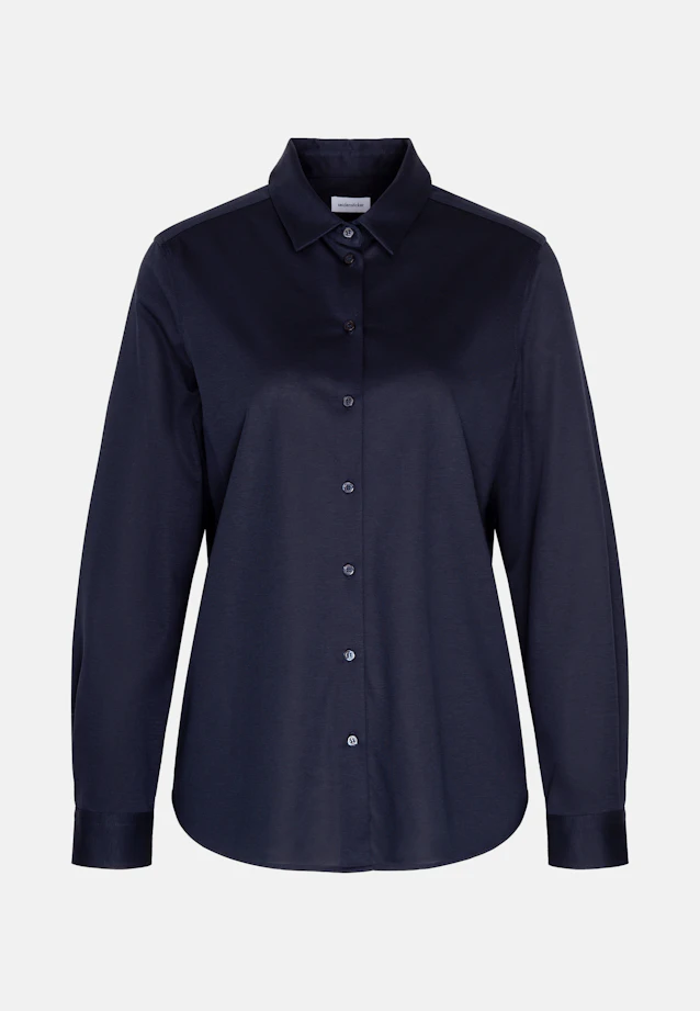 Hemdbluse regular fit aus Jersey in Dunkelblau |  Seidensticker Onlineshop