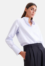 Stehkragenbluse Gestreift in Mittelblau |  Seidensticker Onlineshop