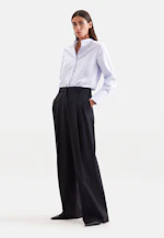 Stehkragenbluse Gestreift in Mittelblau |  Seidensticker Onlineshop