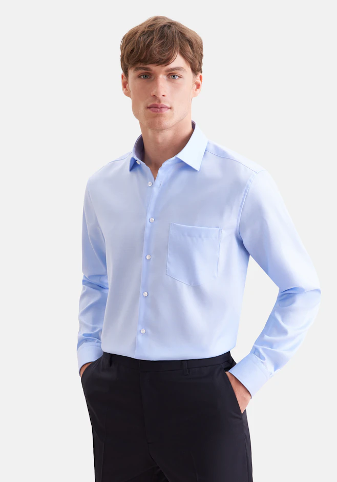 Regular Business Hemd Uni in Mittelblau | Seidensticker Onlineshop