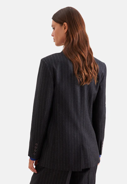 Zweireihiger Blazer mit Pattentaschen aus Flanell in Grau |  Seidensticker Onlineshop