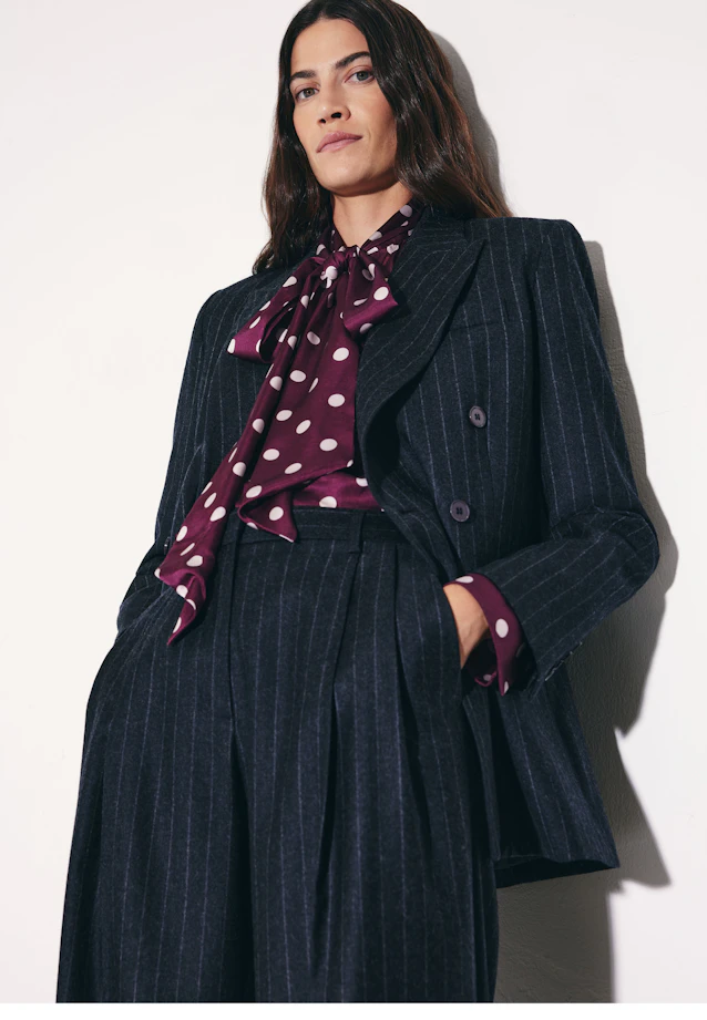 Blazer croisé en mélange de laine à poches à rabat in Gris |  Seidensticker Onlineshop