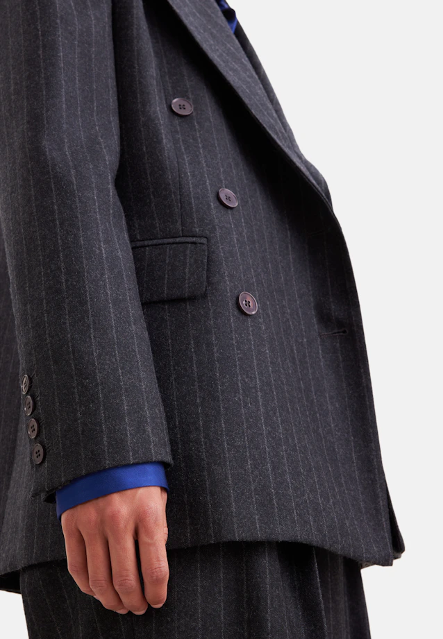 Zweireihiger Blazer mit Pattentaschen aus Flanell in Grau |  Seidensticker Onlineshop