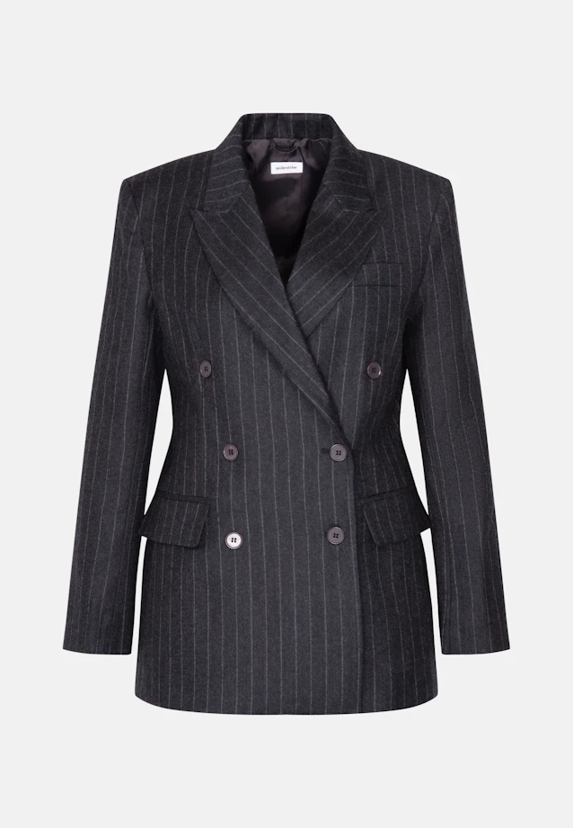 Zweireihiger Blazer mit Pattentaschen aus Flanell in Grau |  Seidensticker Onlineshop