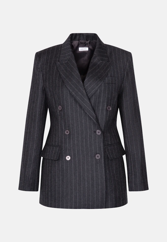 Zweireihiger Blazer mit Pattentaschen aus Flanell in Grau | Seidensticker Onlineshop