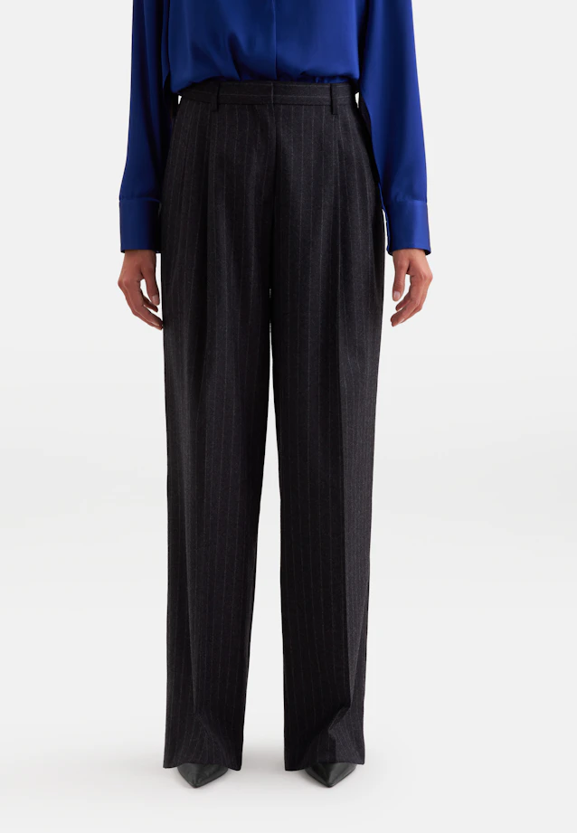Pleated Wool Blend Trousers in Grey |  Seidensticker Onlineshop