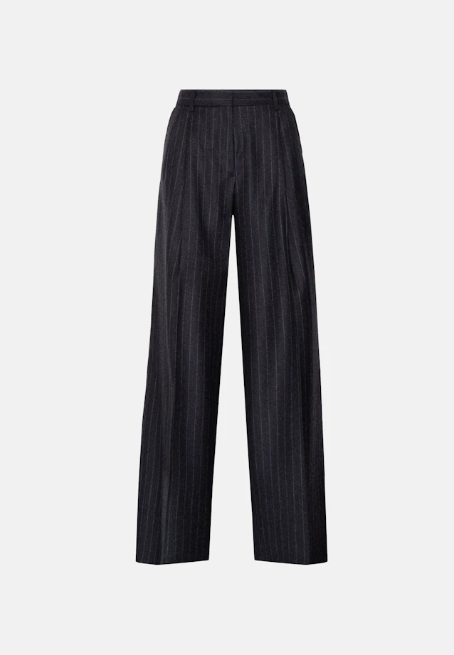 Bundfaltenhose Nadelstreifen aus Flanell in Grau |  Seidensticker Onlineshop