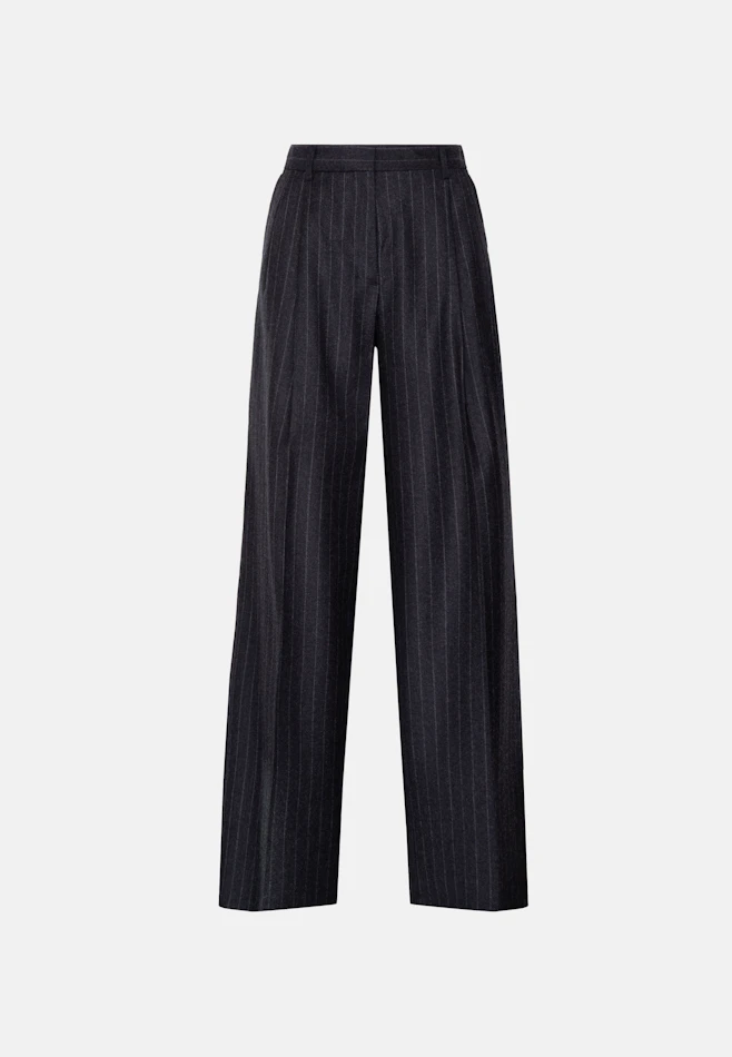 Pantalon à plis en mélange de laine dans Gris | Boutique en ligne Seidensticker