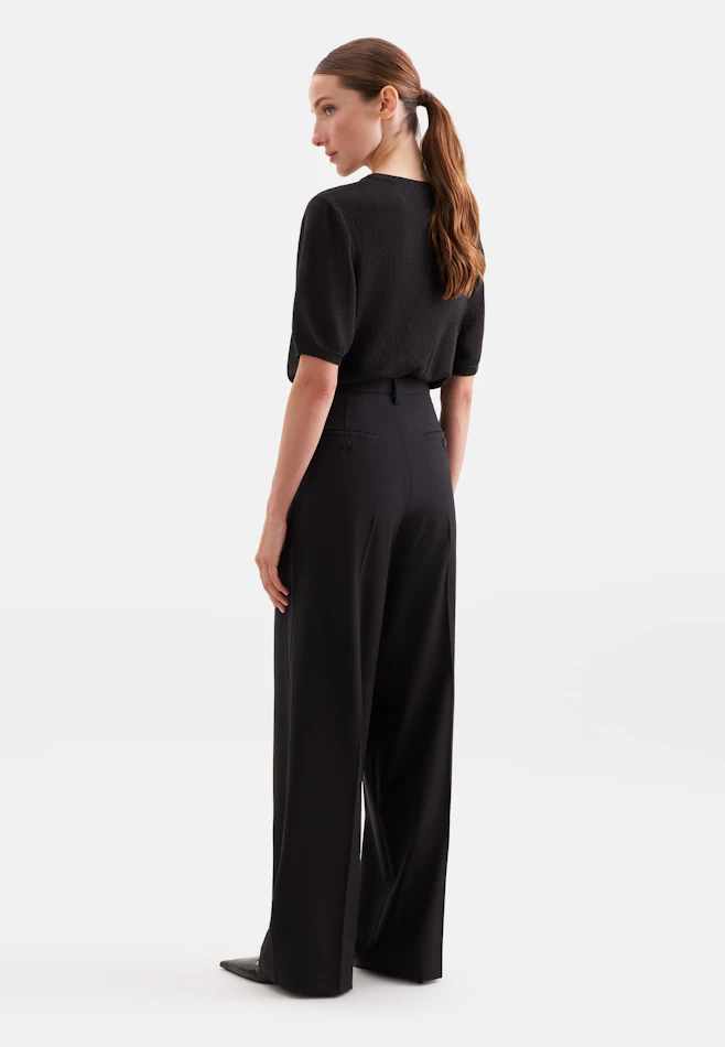 Pantalon à plis en mélange de laine dans Noir | Boutique en ligne Seidensticker