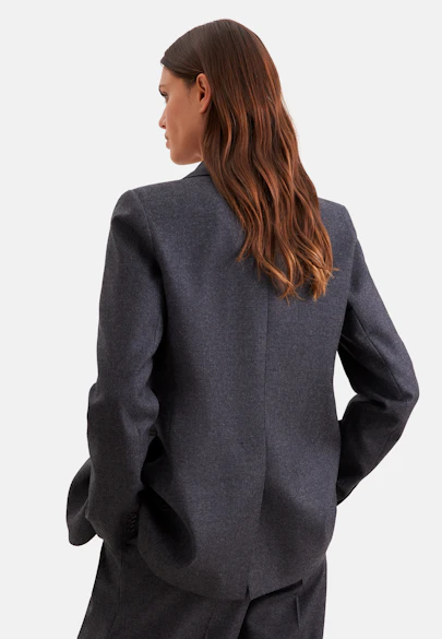 Zweiknopf Blazer mit Pattentaschen aus Wolle in Grau |  Seidensticker Onlineshop
