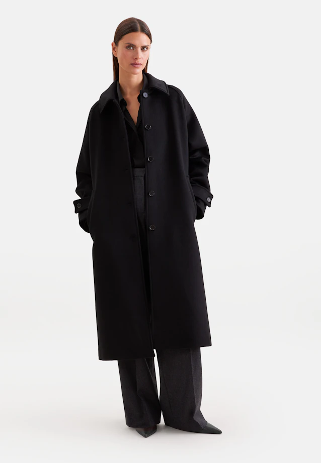 Wool mix  carcoat in Schwarz |  Seidensticker Onlineshop