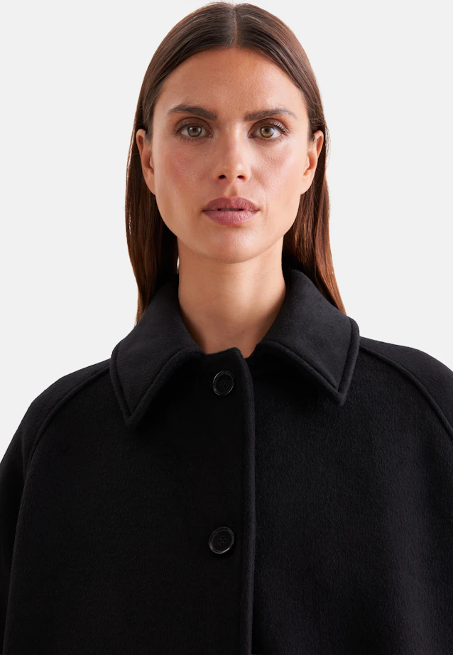 Wool mix  carcoat in Schwarz |  Seidensticker Onlineshop