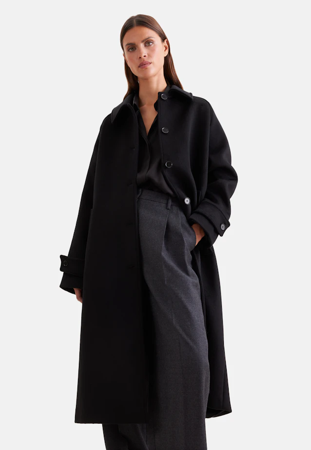 Wool mix  carcoat in Schwarz |  Seidensticker Onlineshop