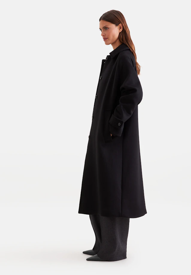 Wool mix  carcoat in Schwarz |  Seidensticker Onlineshop