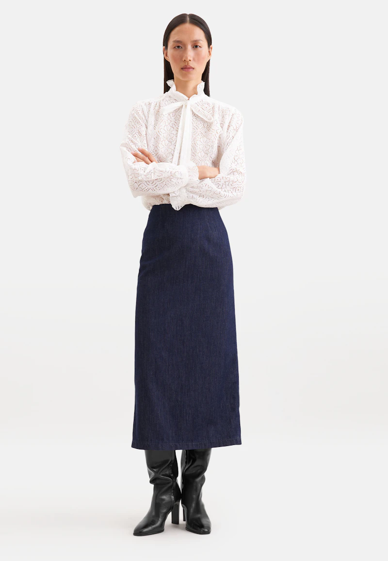 Jupe crayon en denim foncé