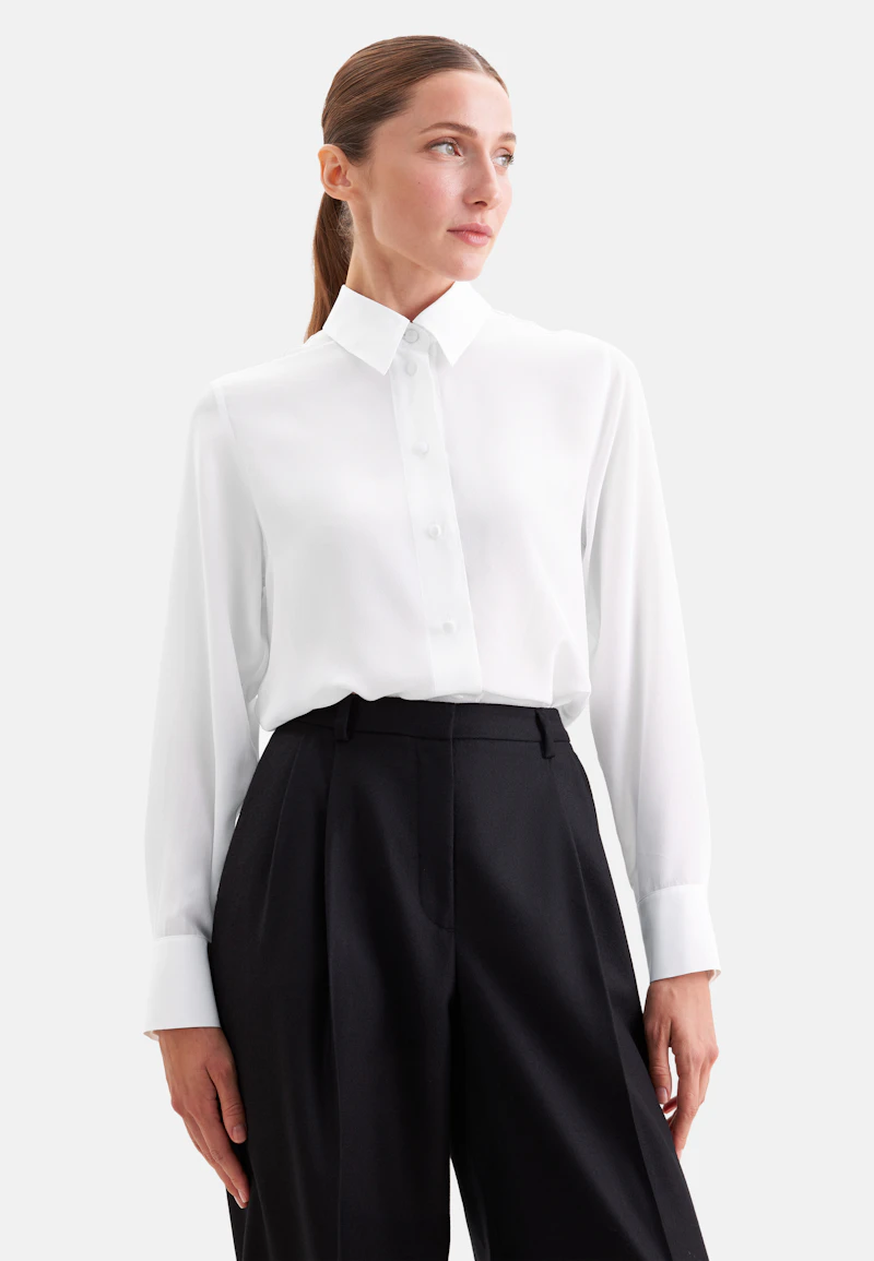 Hemdbluse aus reiner Seide