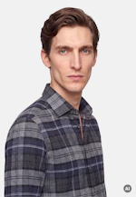 Regular Chemise en flanelle carreaux in Bleu Moyen |  Seidensticker Onlineshop