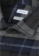 Regular Chemise en flanelle carreaux in Bleu Moyen |  Seidensticker Onlineshop