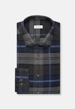 Regular Chemise en flanelle carreaux in Bleu Moyen |  Seidensticker Onlineshop