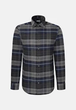 Regular Flannel shirt Check in Mittelblau |  Seidensticker Onlineshop