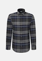 Regular Flannel shirt Check in Mittelblau |  Seidensticker Onlineshop