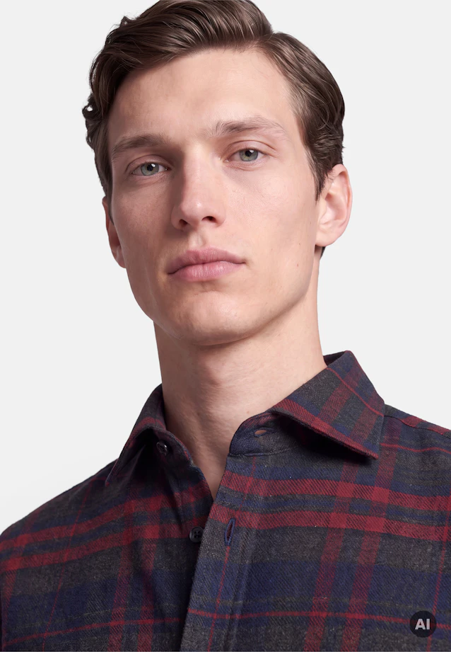 Regular Flannel shirt Check in Rot |  Seidensticker Onlineshop