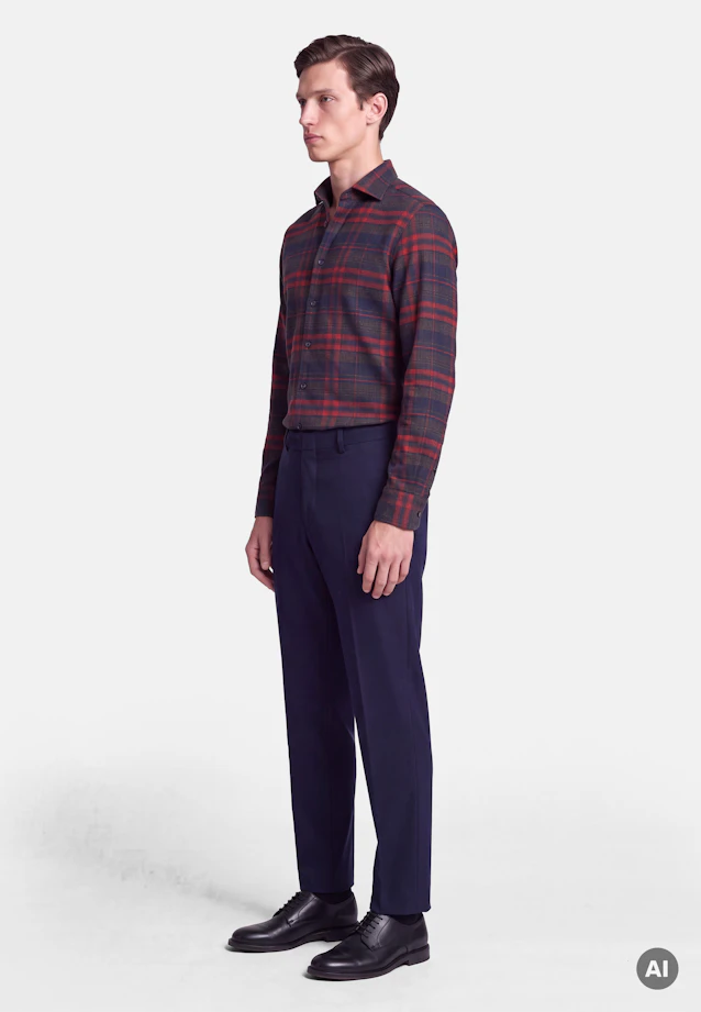 Regular Flannel shirt Check in Rot |  Seidensticker Onlineshop