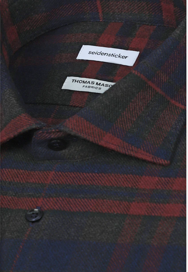 Regular Flanellhemd Karo in Rot | Seidensticker Onlineshop