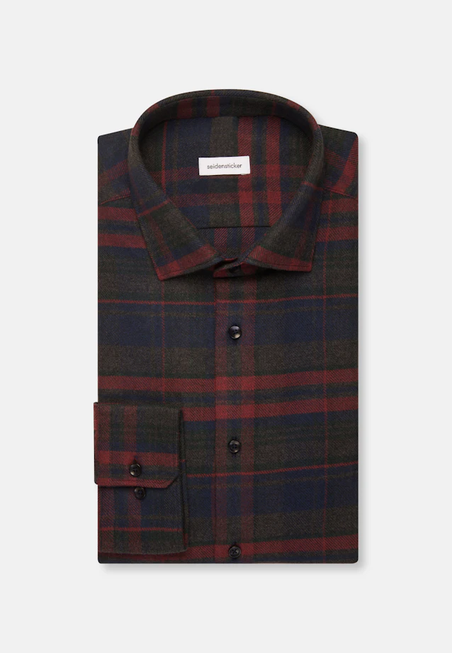Regular Flannel shirt Check in Rot |  Seidensticker Onlineshop