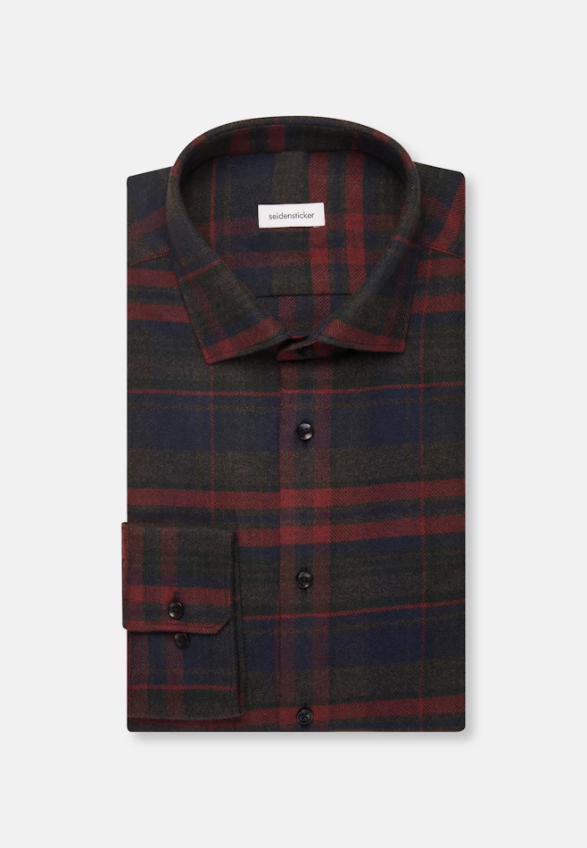 Regular Flanellhemd Karo in Rot | Seidensticker Onlineshop