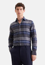 Slim Flannel shirt Check in Mittelblau |  Seidensticker Onlineshop