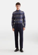 Slim Flannel shirt Check in Mittelblau |  Seidensticker Onlineshop