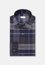 Slim Flannel shirt Check in Mittelblau |  Seidensticker Onlineshop