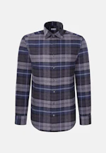 Slim Flannel shirt Check in Mittelblau |  Seidensticker Onlineshop