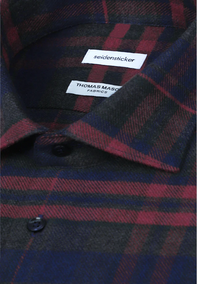 Slim Flannel shirt Check in Rot |  Seidensticker Onlineshop