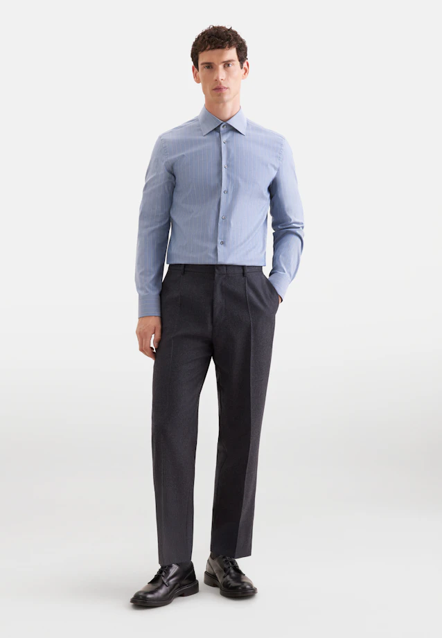 Slim Business shirt Stripes in Mittelblau |  Seidensticker Onlineshop